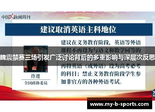 魏震禁赛三场引发广泛讨论背后的多重影响与深层次反思